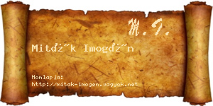 Miták Imogén névjegykártya